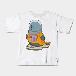 Seal Astronaut Space Kids T-Shirt